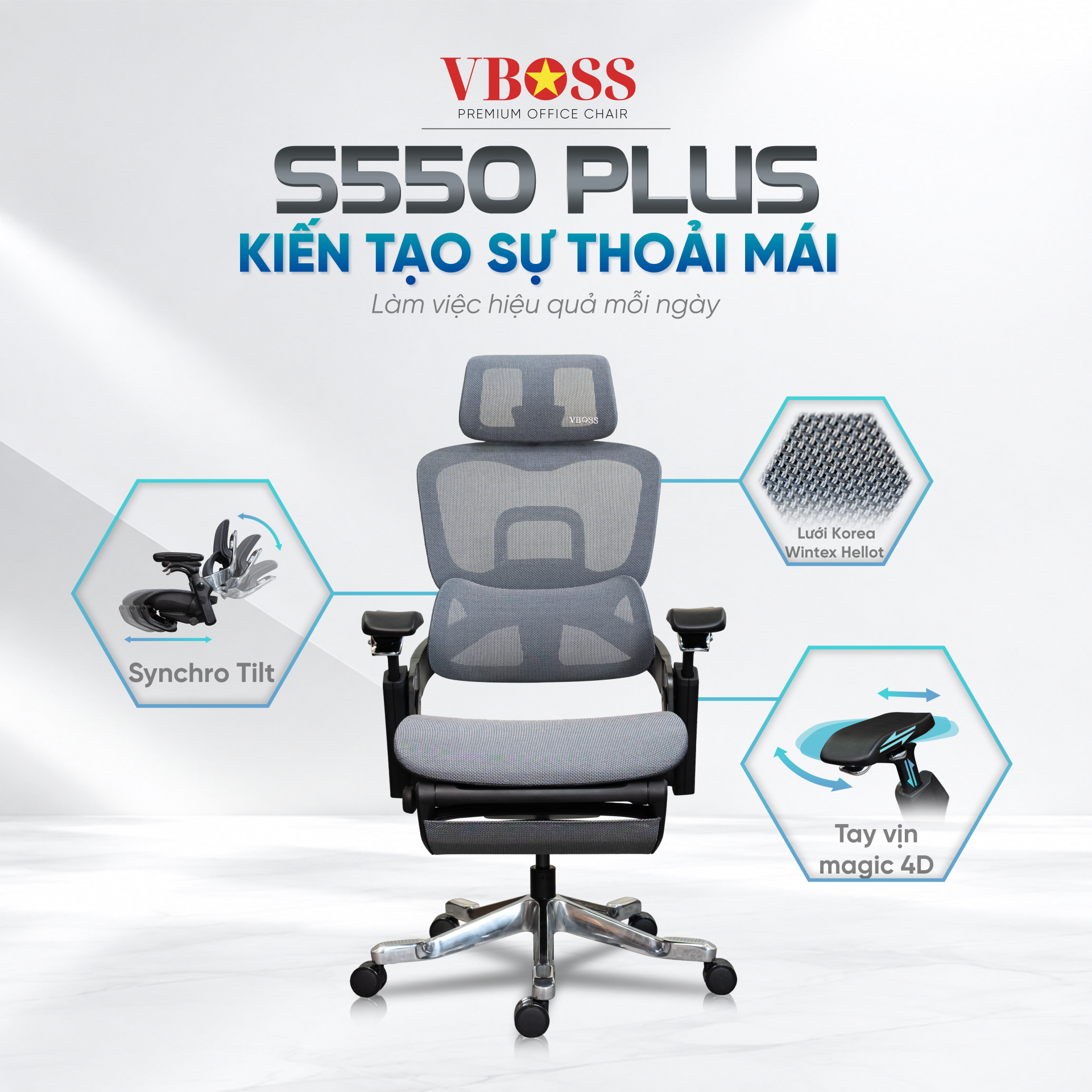 GHẾ CÔNG THÁI HỌC CAO CẤP S550 PLUS