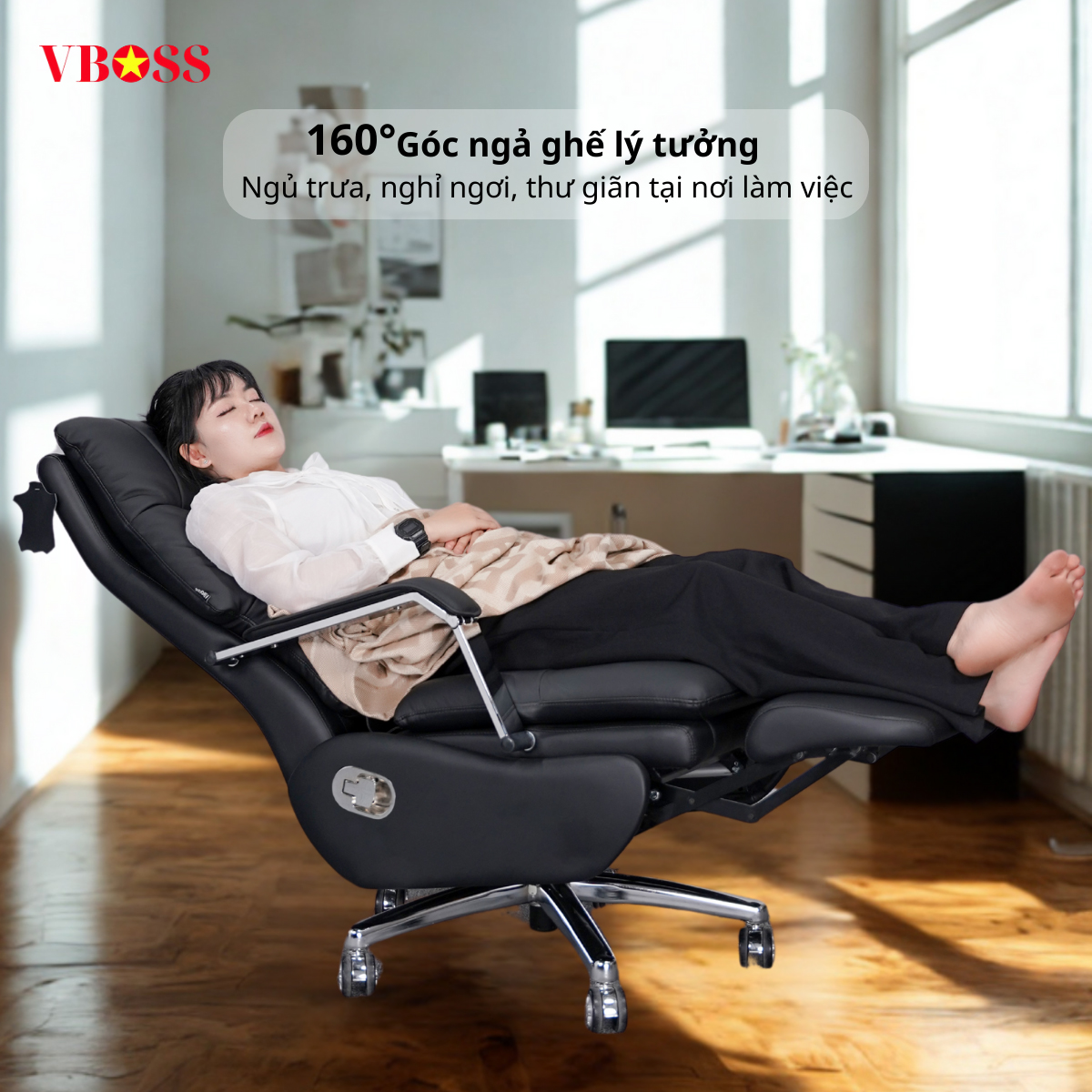 Ghế Văn Phòng da bò chỉnh cơ VBOSS - V15-S