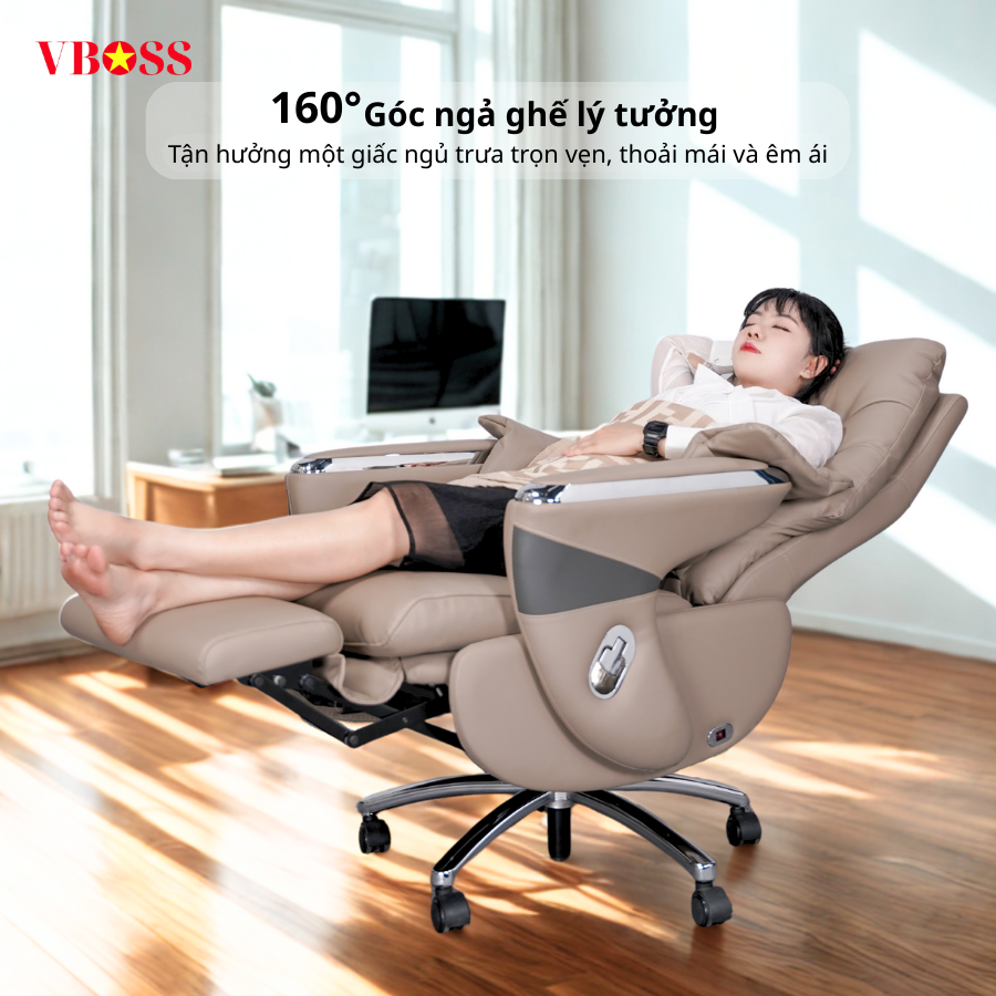 Ghế Lãnh Đạo da bò Massage chỉnh điện VBOSS - V17