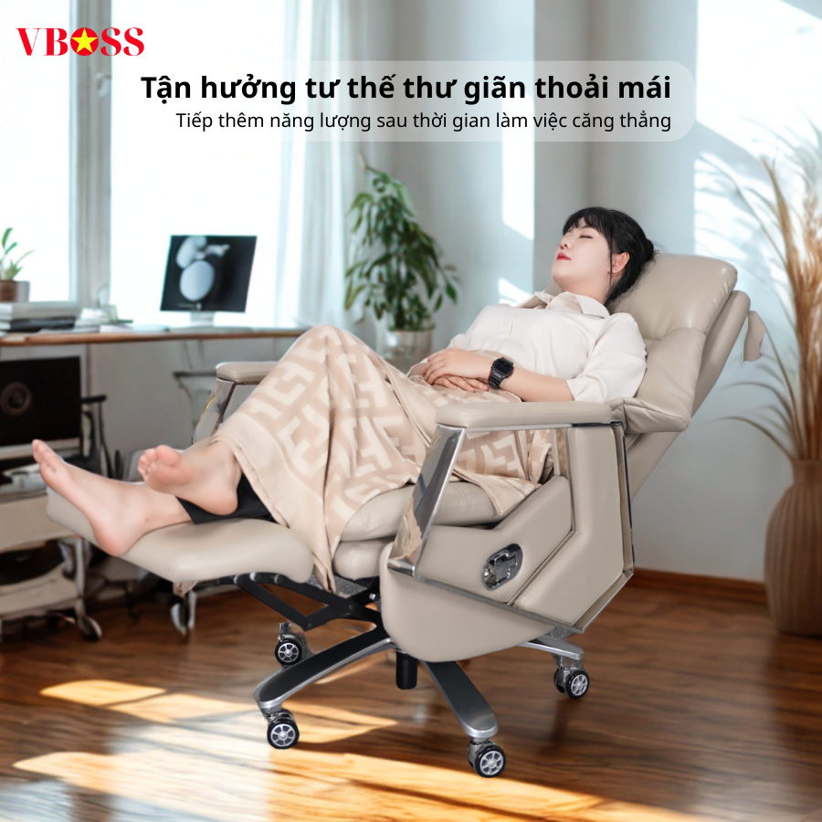 Ghế Giám Đốc da bò Massage chỉnh điện VBOSS - V20