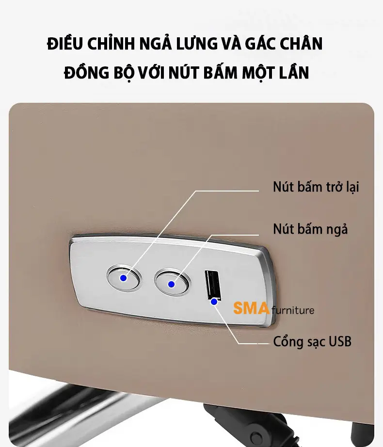 Điều chỉnh ngả lưng chỉ bằng 1 nút bấm