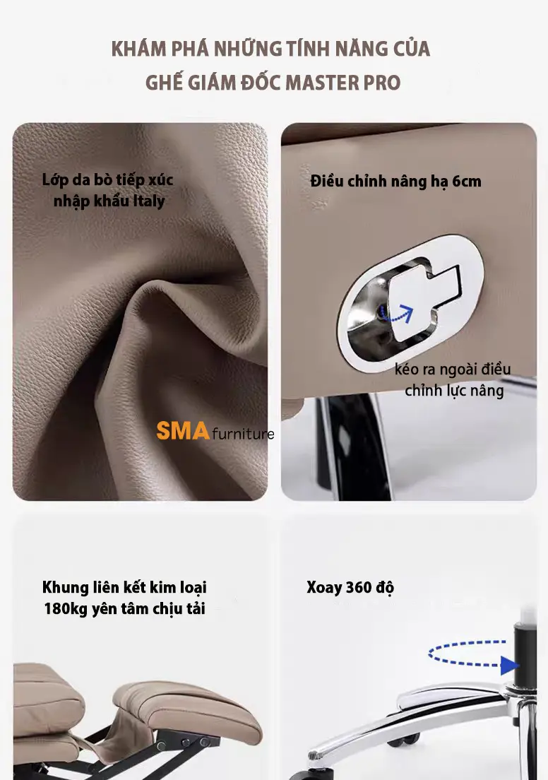 Nhiều tính năng độc đáo của ghế Master Pro 01