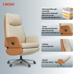 Ghế Văn Phòng da bò chỉnh cơ VBOSS - V16-S