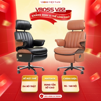 Ghế Chủ Tịch Massage da bò chỉnh điện VBOSS - V22