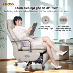 Ghế Văn Phòng da bò Massage chỉnh điện VBOSS - V15