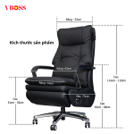Ghế Văn Phòng da bò Massage chỉnh điện VBOSS - V15