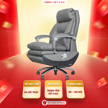 Ghế Lãnh Đạo da bò Massage chỉnh điện VBOSS - V16