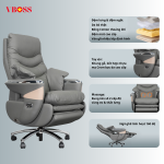 Ghế Lãnh Đạo da bò Massage chỉnh điện VBOSS - V17