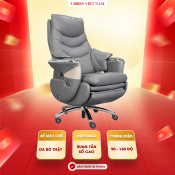 Ghế Lãnh Đạo da bò Massage chỉnh điện VBOSS - V17