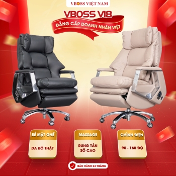 Ghế Giám Đốc da bò Massage chỉnh điện VBOSS - V18
